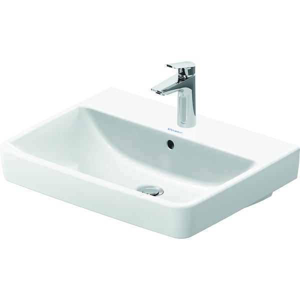 Duravit No.1 Sink 23 5/8 White High Gloss, Faucet Hole Platform, Number Of Faucet Holes: 1, Overflow - 23756000002 - main
